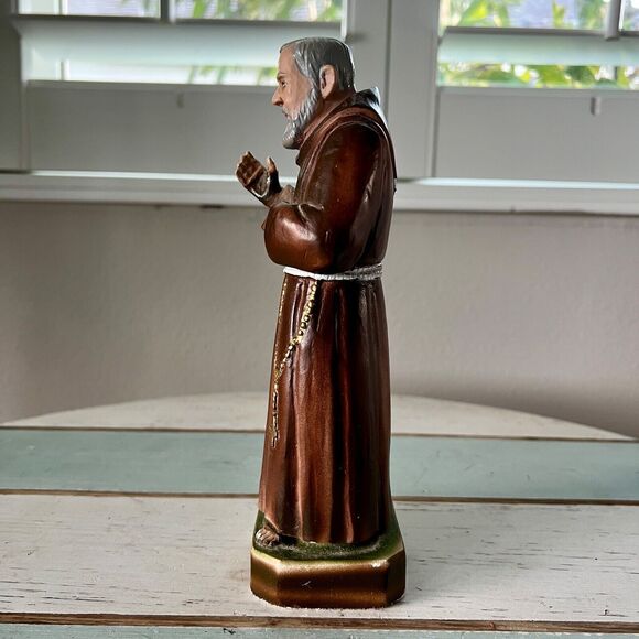 Saint Padre Pio Statue 8.5 inches Ceramic Made in Italy Catholic Church Religion - Picture 3 of 7